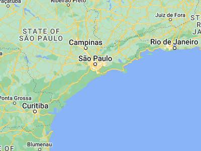 Map showing location of Praia Grande (-24.00583, -46.40278)