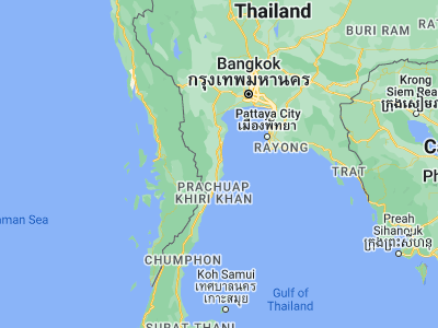 Map showing location of Pran Buri (12.38487, 99.90158)