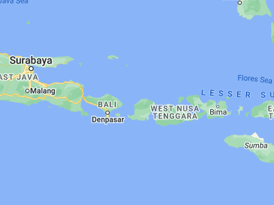 Map showing location of Prawira (-8.3611, 116.1441)