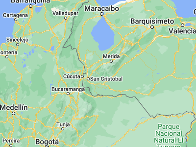 Map showing location of Pregonero (8.01909, -71.76595)