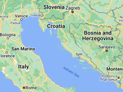 Map showing location of Preko (44.08333, 15.2)