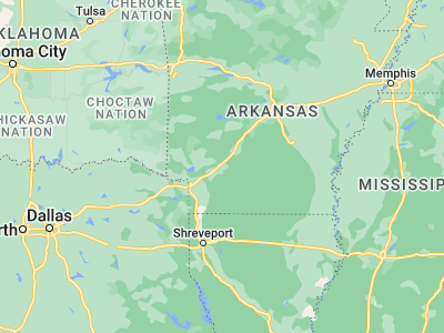Map showing location of Prescott (33.80261, -93.38101)