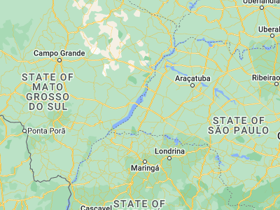 Map showing location of Presidente Epitácio (-21.76333, -52.11556)
