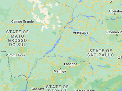 Map showing location of Presidente Venceslau (-21.87611, -51.84389)