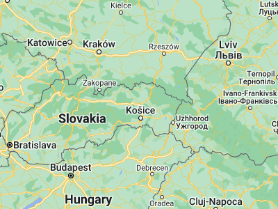 Map showing location of Prešov (48.99839, 21.23393)