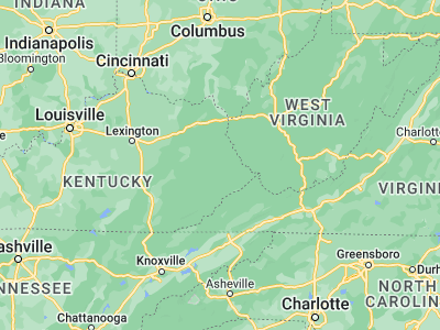 Map showing location of Prestonsburg (37.66565, -82.77155)