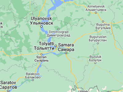 Map showing location of Pribrezhnyy (53.48662, 49.85836)