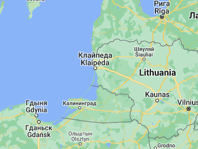 Map showing location of Priekulė (55.55361, 21.32667)