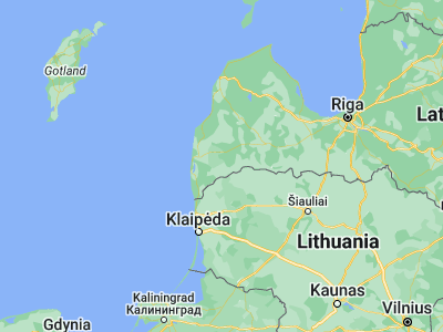 Map showing location of Priekule (56.44679, 21.58968)