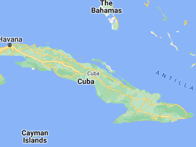Map showing location of Primero de Enero (21.94694, -78.42833)