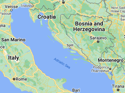 Map showing location of Primošten (43.58694, 15.92722)