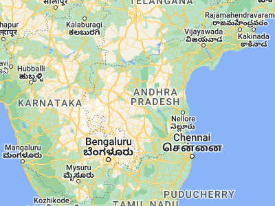 Map showing location of Proddatūr (14.73333, 78.55)