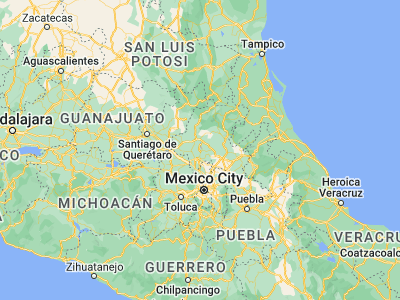Map showing location of Progreso de Obregón (20.25, -99.2)