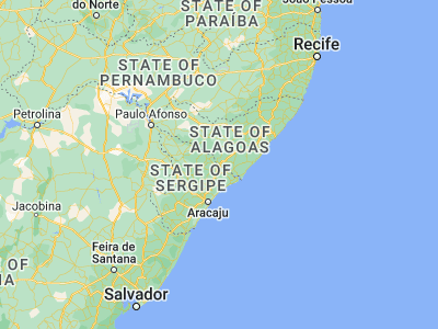 Map showing location of Propriá (-10.21111, -36.84028)