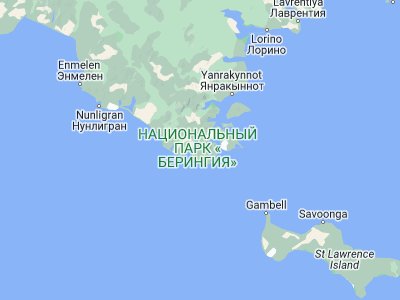 Map showing location of Provideniya (64.39929, -173.21732)