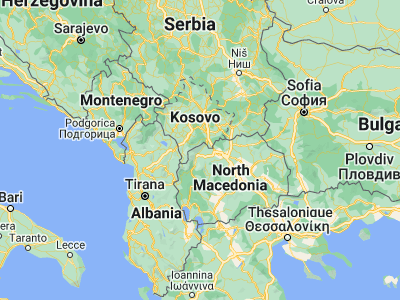 Map showing location of Pršovce (42.08361, 21.06139)