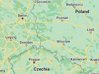 Map showing location of Przemków (51.5253, 15.79441)