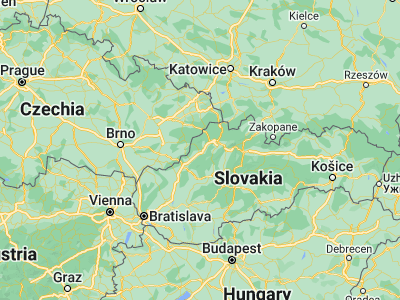 Map showing location of Púchov (49.12494, 18.32596)