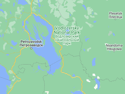 Map showing location of Pudozh (61.80988, 36.53454)
