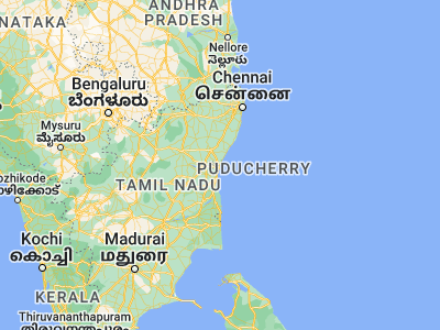 Map showing location of Puducherry (11.93, 79.83)
