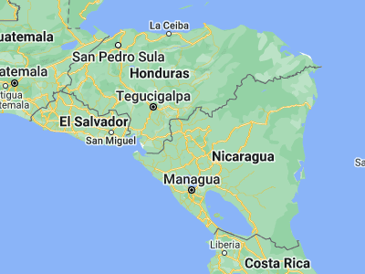 Map showing location of Pueblo Nuevo (13.37984, -86.48075)