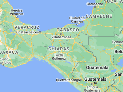 Map showing location of Pueblo Nuevo Solistahuacán (17.16028, -92.89976)
