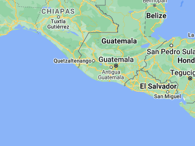 Map showing location of Pueblo Nuevo Tiquisate (14.28333, -91.36667)
