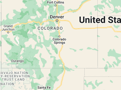 Map showing location of Pueblo West (38.35, -104.72275)