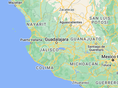 Map showing location of Puente Grande (20.56977, -103.15377)