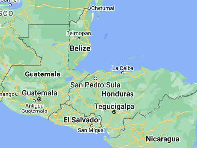 Map showing location of Puerto Alto (15.7, -87.86667)