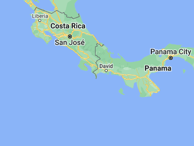 Map showing location of Puerto Armuelles (8.28333, -82.86667)