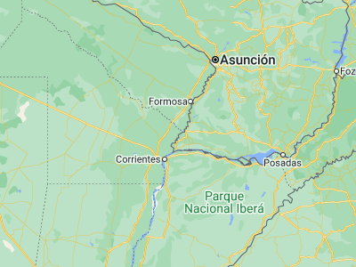 Map showing location of Puerto Bermejo (-26.93173, -58.50538)