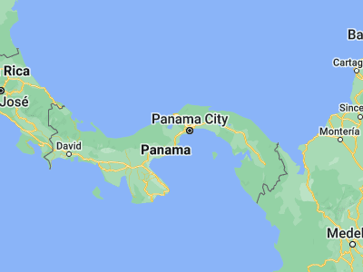 Map showing location of Puerto Caimito (8.86667, -79.71667)