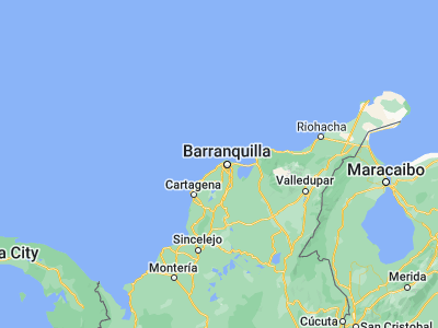 Map showing location of Puerto Colombia (10.98778, -74.95472)