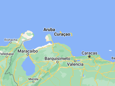 Map showing location of Puerto Cumarebo (11.48783, -69.35222)