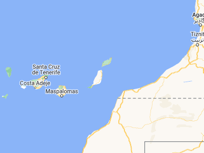 Map showing location of Puerto del Rosario (28.50038, -13.86272)