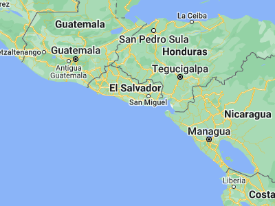 Map showing location of Puerto El Triunfo (13.28333, -88.55)