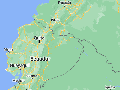 Map showing location of Puerto Francisco de Orellana (-0.46667, -76.96667)
