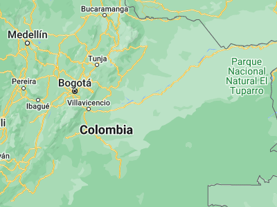 Map showing location of Puerto Gaitán (4.31328, -72.08157)