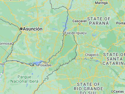 Map showing location of Puerto Mayor Otaño (-26.4, -54.7)