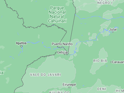 Map showing location of Puerto Nariño (-3.77028, -70.38306)