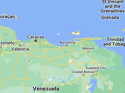 Map showing location of Puerto Píritu (10.0613, -65.04207)