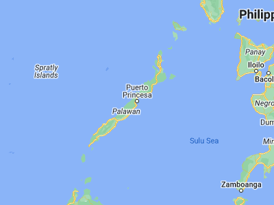 Map showing location of Puerto Princesa (9.73917, 118.73528)