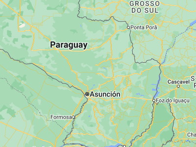 Map showing location of Puerto Rosario (-24.45, -57.08333)