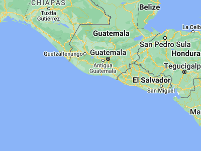Map showing location of Puerto San José (13.92556, -90.82444)