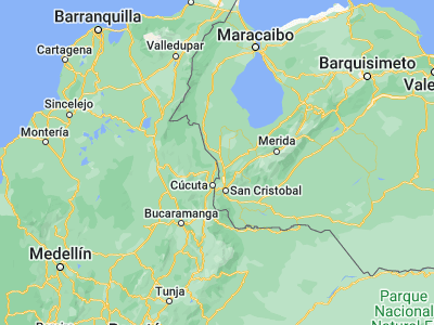 Map showing location of Puerto Santander (8.36361, -72.4063)