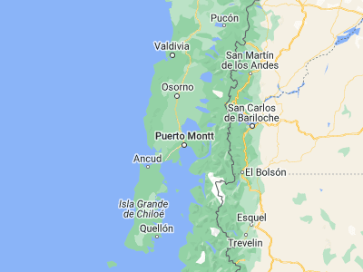Map showing location of Puerto Varas (-41.31946, -72.98538)