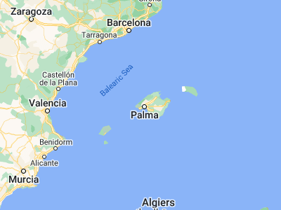 Map showing location of Puigpunyent (39.62514, 2.52759)