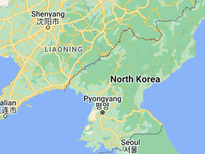 Map showing location of Pukchil-lodongjagu (40.20194, 125.74833)
