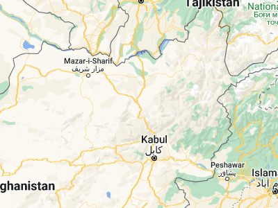 Map showing location of Pul-e Khumrī (35.94458, 68.71512)